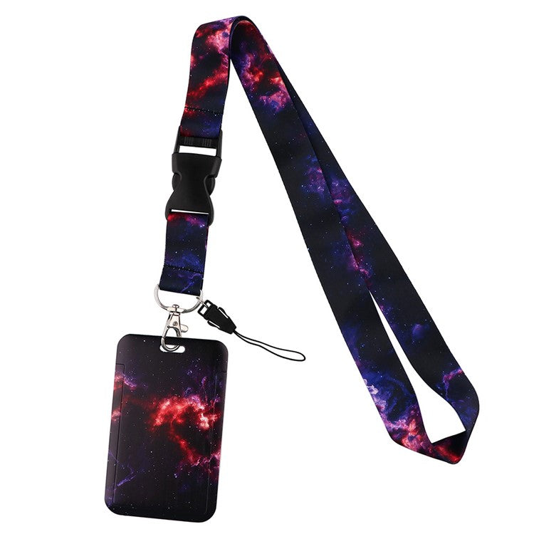 Starry Sky Series Neck Lanyard with ID Badge Holder Keychains Cell Phone Strap for School Office - AL827-4