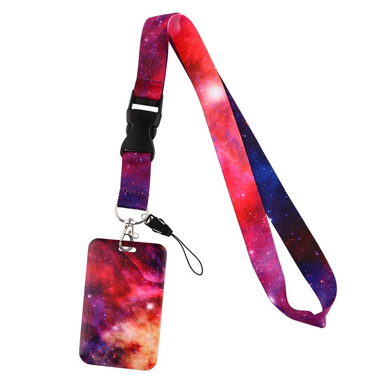 Starry Sky Series Neck Lanyard with ID Badge Holder Keychains Cell Phone Strap for School Office - AL827-5