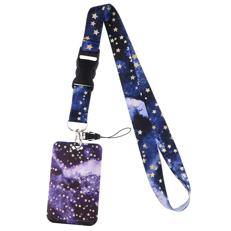 Starry Sky Series Neck Lanyard with ID Badge Holder Keychains Cell Phone Strap for School Office - AL827-15