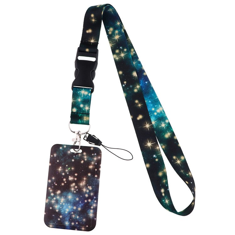 Starry Sky Series Neck Lanyard with ID Badge Holder Keychains Cell Phone Strap for School Office - AL827-18