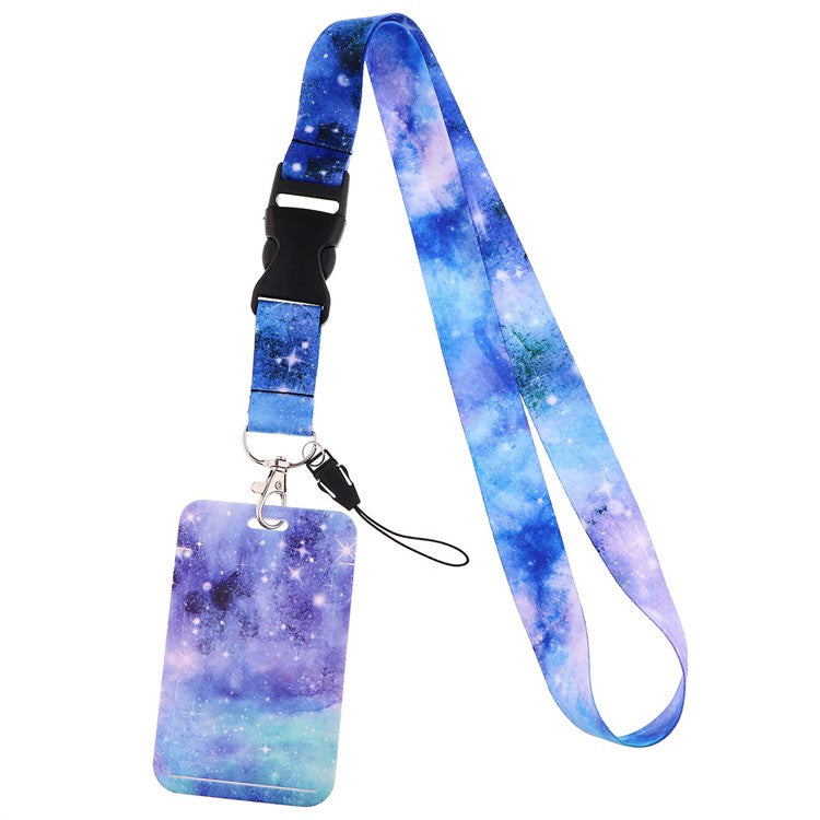 Starry Sky Series Neck Lanyard with ID Badge Holder Keychains Cell Phone Strap for School Office - AL827-19