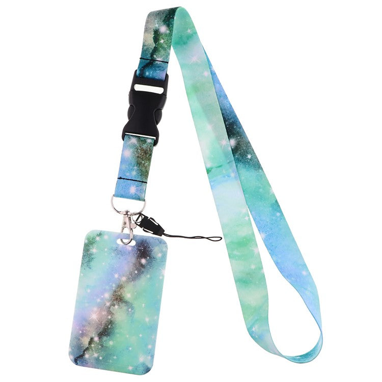 Starry Sky Series Neck Lanyard with ID Badge Holder Keychains Cell Phone Strap for School Office - AL827-21