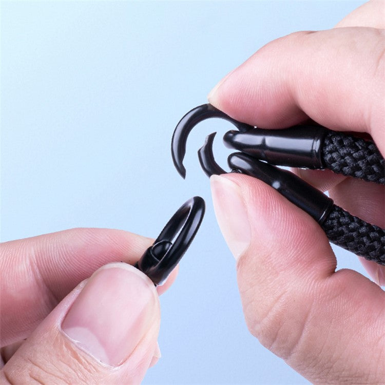 Neck-Mounted Phone Lanyard 3Pcs / Set Anti-Lost Cell Phone Nylon Hanging Rope with Strap, Plastic Tether Tab - Black