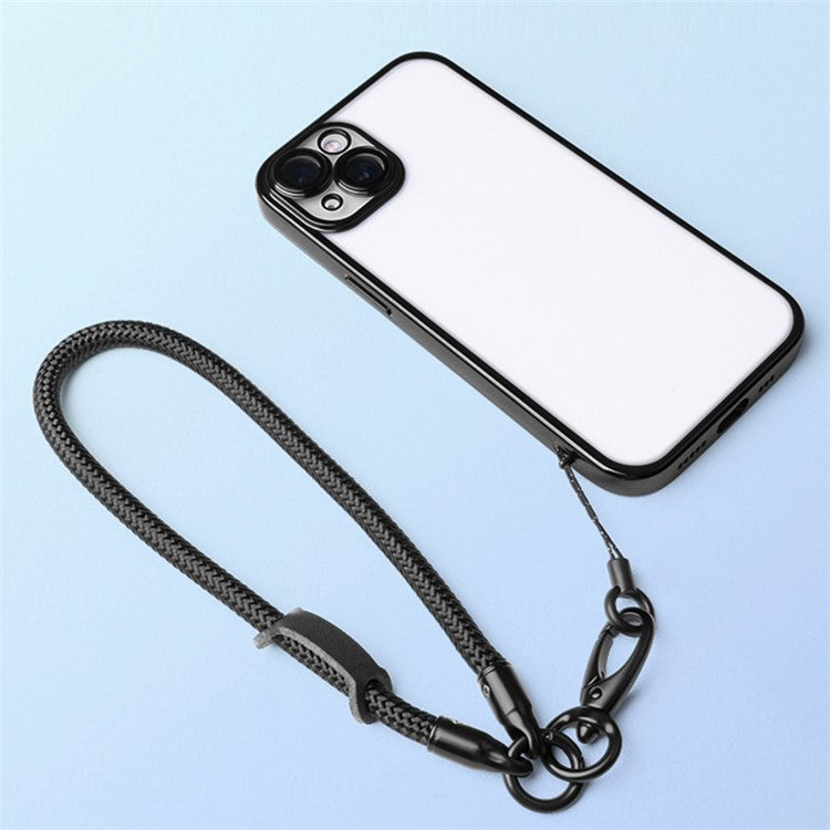 Neck-Mounted Phone Lanyard 3Pcs / Set Anti-Lost Cell Phone Nylon Hanging Rope with Strap, Plastic Tether Tab - Black