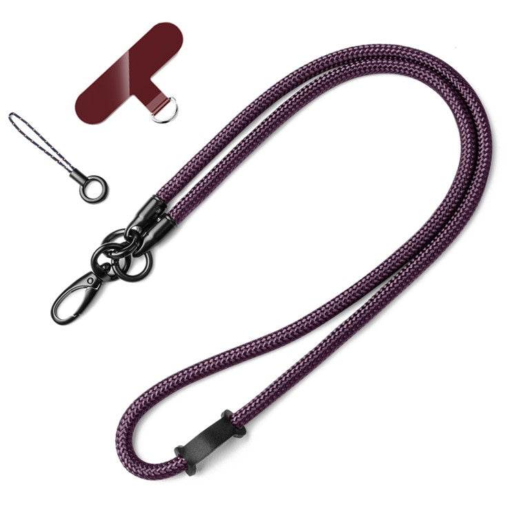 Neck-Mounted Phone Lanyard 3Pcs / Set Anti-Lost Cell Phone Nylon Hanging Rope with Strap, Plastic Tether Tab - Dark Purple