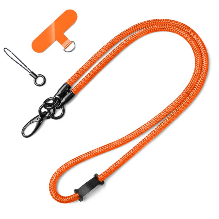 Neck-Mounted Phone Lanyard 3Pcs / Set Anti-Lost Cell Phone Nylon Hanging Rope with Strap, Plastic Tether Tab - Orange