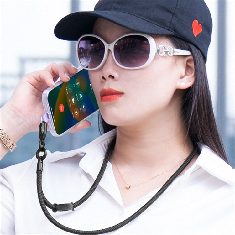 Neck-Mounted Phone Lanyard 3Pcs / Set Anti-Lost Cell Phone Nylon Hanging Rope with Strap, Plastic Tether Tab - Sapphire