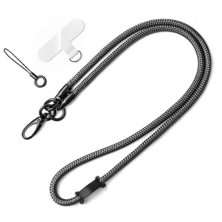 Neck-Mounted Phone Lanyard 3Pcs / Set Anti-Lost Cell Phone Nylon Hanging Rope with Strap, Plastic Tether Tab - Dark Grey