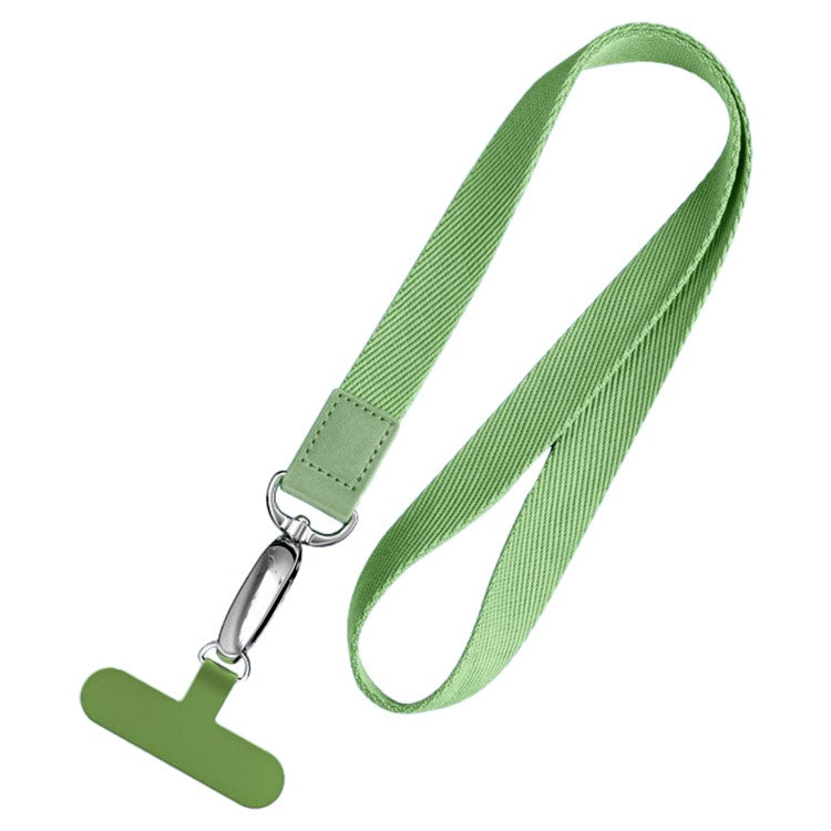 Neck-Mounted Phone Lanyard Anti-Lost Cell Phone Polyester Strap with Metal Buckle, PC Tether Tab - Matcha Green