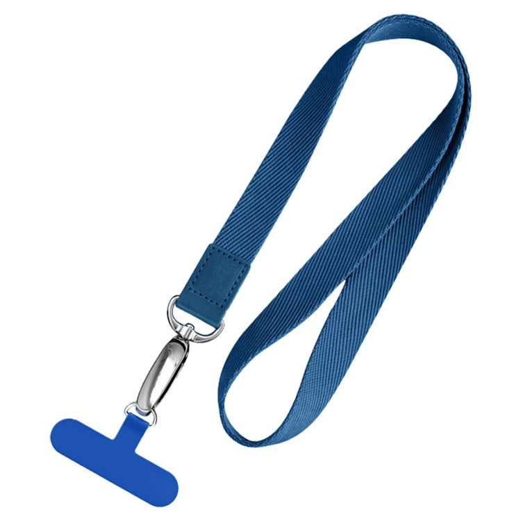 Neck-Mounted Phone Lanyard Anti-Lost Cell Phone Polyester Strap with Metal Buckle, PC Tether Tab - Sapphire