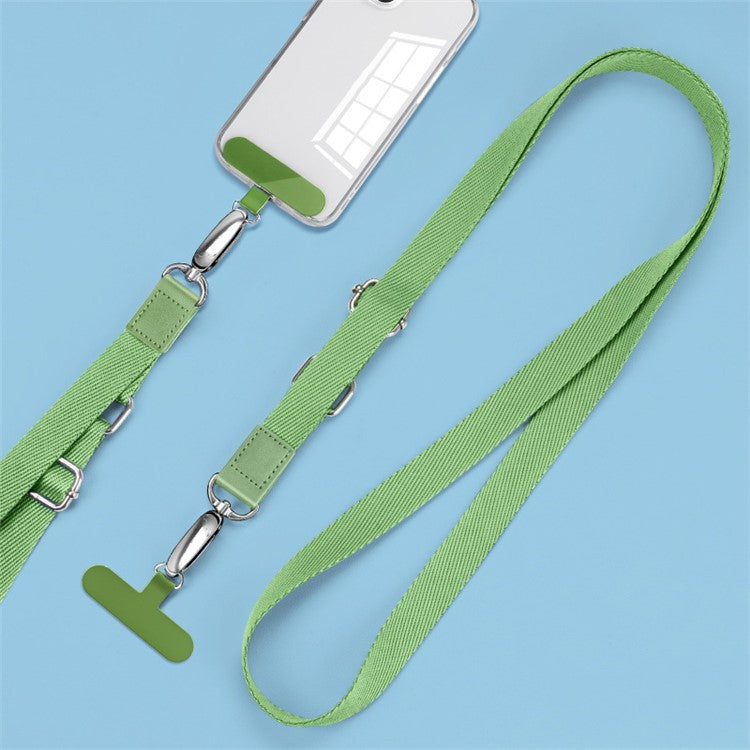 Anti-Lost Phone Lanyard with Metal Buckle, PC Tether Tab Adjustable Cell Phone Polyester Strap - Matcha Green