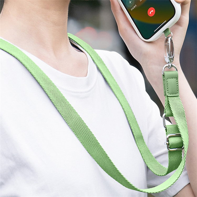 Anti-Lost Phone Lanyard with Metal Buckle, PC Tether Tab Adjustable Cell Phone Polyester Strap - Matcha Green