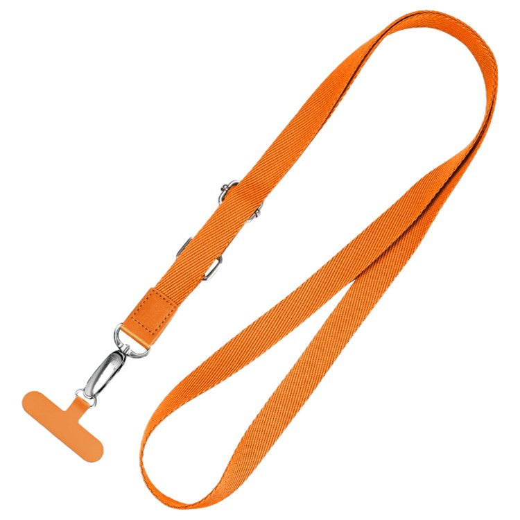 Anti-Lost Phone Lanyard with Metal Buckle, PC Tether Tab Adjustable Cell Phone Polyester Strap - Orange