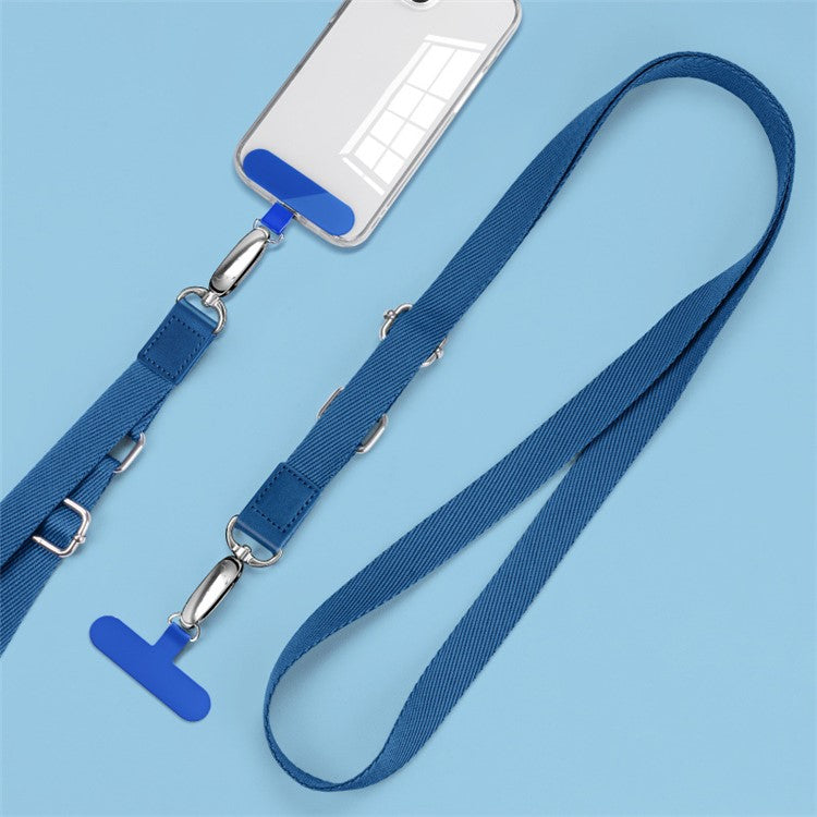 Anti-Lost Phone Lanyard with Metal Buckle, PC Tether Tab Adjustable Cell Phone Polyester Strap - Sapphire