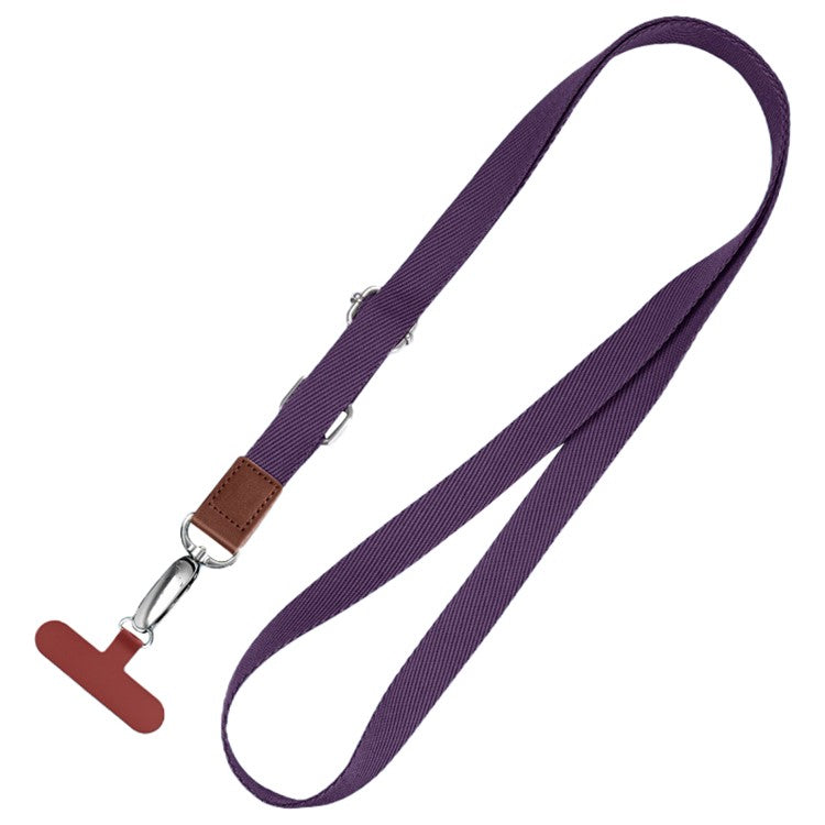 Anti-Lost Phone Lanyard with Metal Buckle, PC Tether Tab Adjustable Cell Phone Polyester Strap - Dark Purple