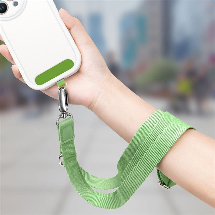 Anti-Lost Phone Lanyard with Metal Buckle, PC Tether Tab Adjustable Cell Phone Polyester Strap - Silver