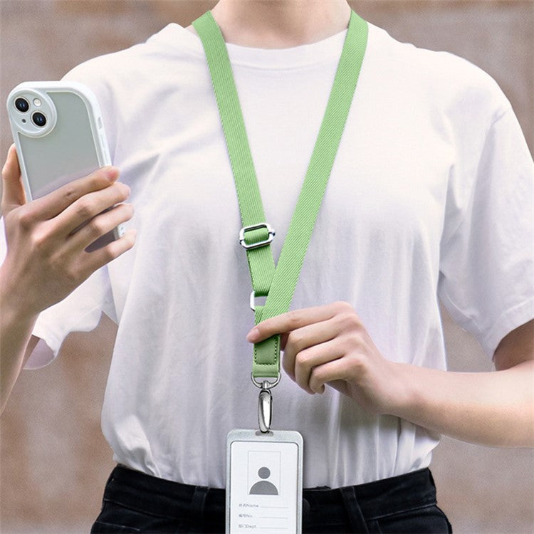 Anti-Lost Phone Lanyard with Metal Buckle, PC Tether Tab Adjustable Cell Phone Polyester Strap - Silver