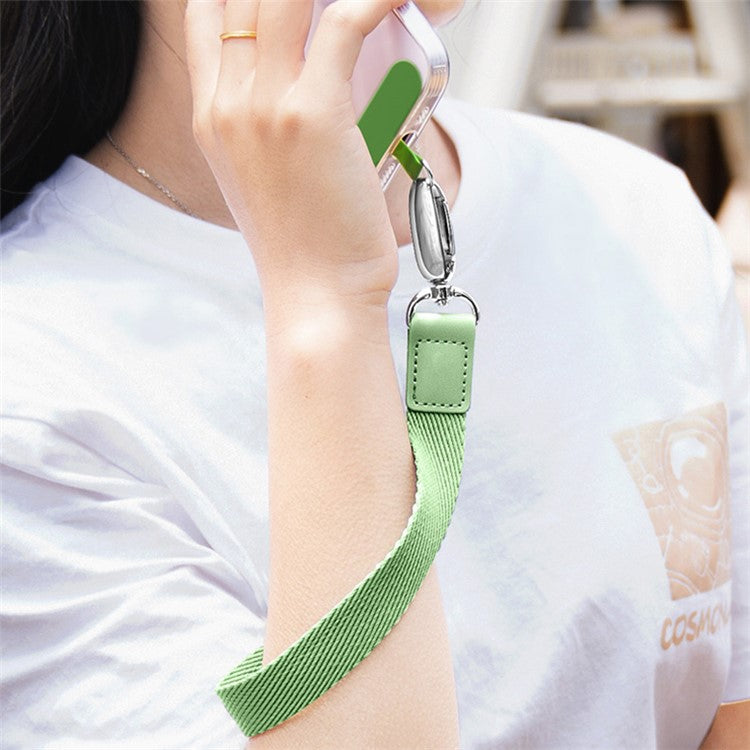 Mobile Phone Polyester Wrist Strap for Cell Phone Anti-Lost Strap with Metal Buckle, PC Tether Tab - Matcha Green