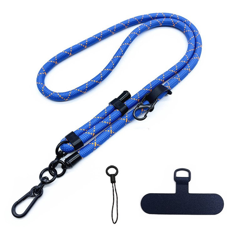 10mm Adjustable Phone Lanyard Anti-Lost Crossbody Cellphone Strap Neck Hanging Rope with Tether Tab - Blue+Orange