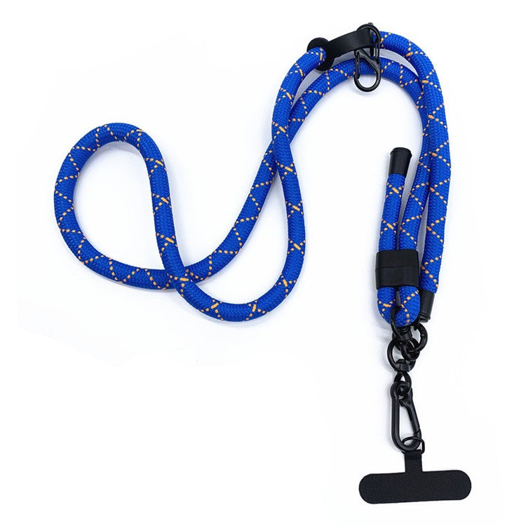 10mm Adjustable Phone Lanyard Anti-Lost Crossbody Cellphone Strap Neck Hanging Rope with Tether Tab - Blue+Orange