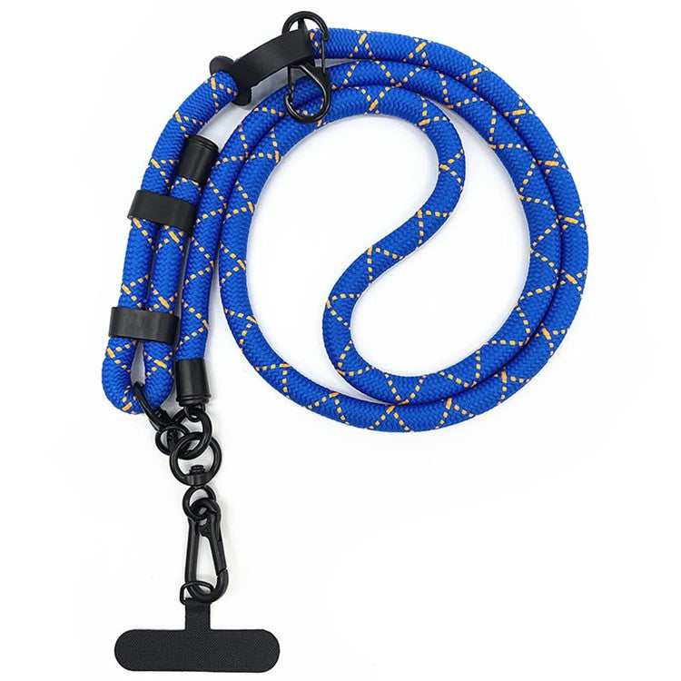 10mm Adjustable Phone Lanyard Anti-Lost Crossbody Cellphone Strap Neck Hanging Rope with Tether Tab - Blue+Orange