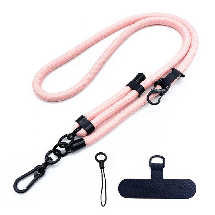 10mm Adjustable Phone Lanyard Anti-Lost Crossbody Cellphone Strap Neck Hanging Rope with Tether Tab - Pink