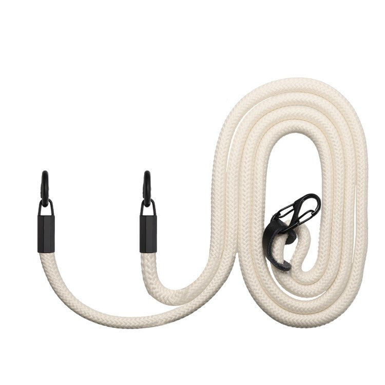 8mm Dual Ring Buckle Phone Carrying Rope Anti-lost Lanyard Phone Crossbody Shoulder Strap - White