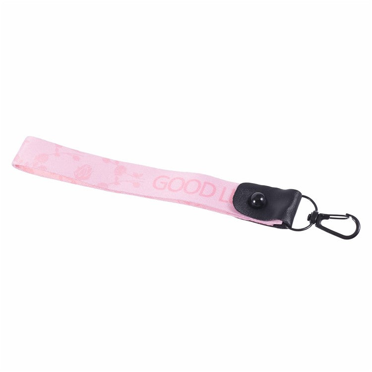 KADEM Universal Cloth Phone Lanyard Crossbody Strap + Cellphone Wrist Hand Strap Hanging Rope Set - Pink