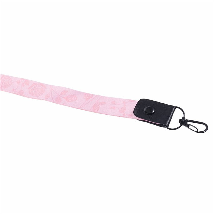 KADEM Universal Cloth Phone Lanyard Crossbody Strap + Cellphone Wrist Hand Strap Hanging Rope Set - Pink