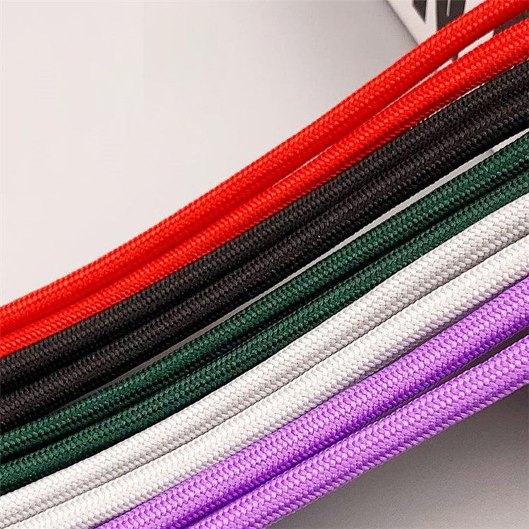 Polyester Phone Lanyard Adjustable 5mm Neck Strap Crossbody Cell Phone Strap with Patch - Black