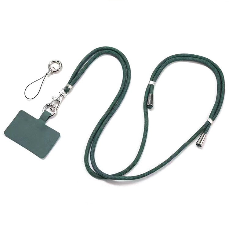 Polyester Phone Lanyard Adjustable 5mm Neck Strap Crossbody Cell Phone Strap with Patch - Green