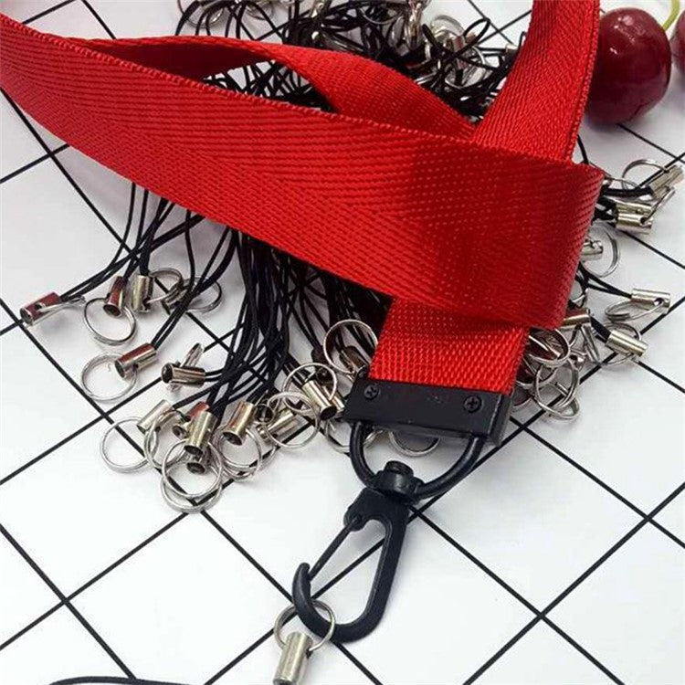 100Pcs / Pack Anti-lost Phone Carrying Rope DIY Phone Lanyard with Ring - Plastic Ring