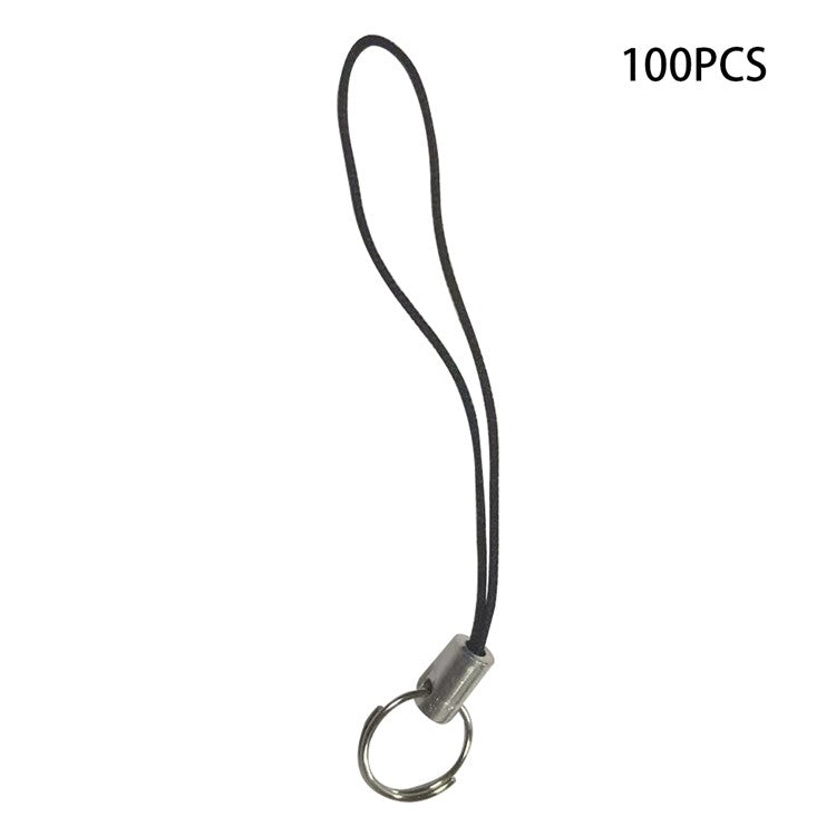 100Pcs / Pack Anti-lost Phone Carrying Rope DIY Phone Lanyard with Ring - Iron Ring