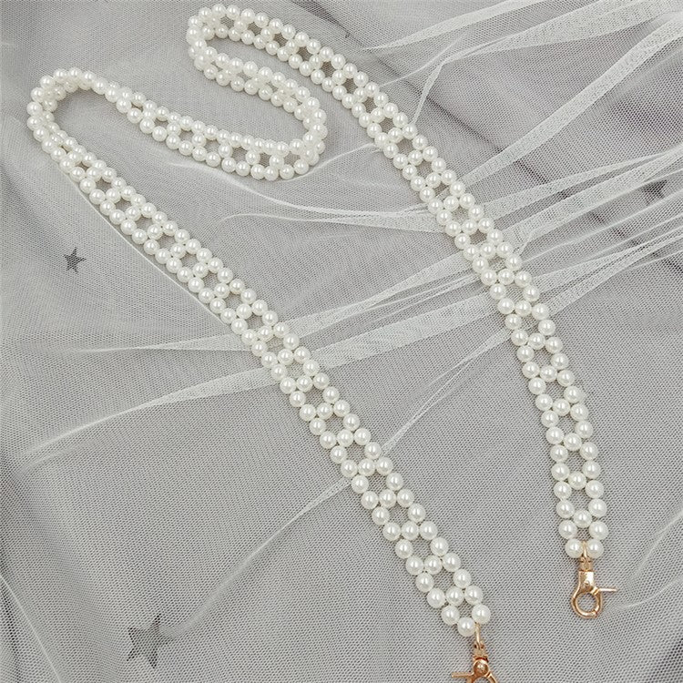 1.2m Faux Pearl Beaded Phone Lanyard Anti-Lost Cellphone Neck Strap Bag Chain