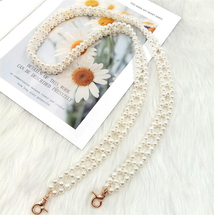 1.2m Faux Pearl Beaded Phone Lanyard Anti-Lost Cellphone Neck Strap Bag Chain