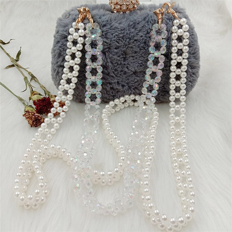 1.2m Faux Pearl Beaded Phone Lanyard Anti-Lost Cellphone Neck Strap Bag Chain