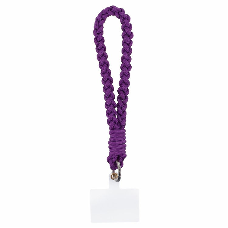 A6 Phone Lanyard Four-Strand Braided Wrist Strap Phone Rope with Tether Tab - Purple