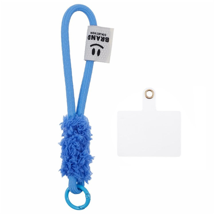 A3 Universal Plush Lanyard Hand Wrist Strap with  for Car Keys Cameras Phone with Tether Tab - Blue