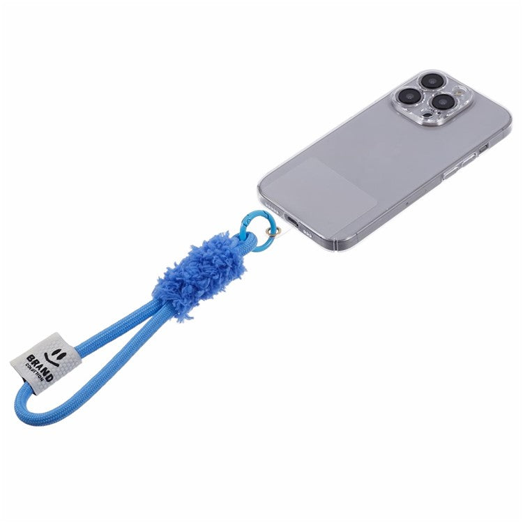 A3 Universal Plush Lanyard Hand Wrist Strap with  for Car Keys Cameras Phone with Tether Tab - Blue