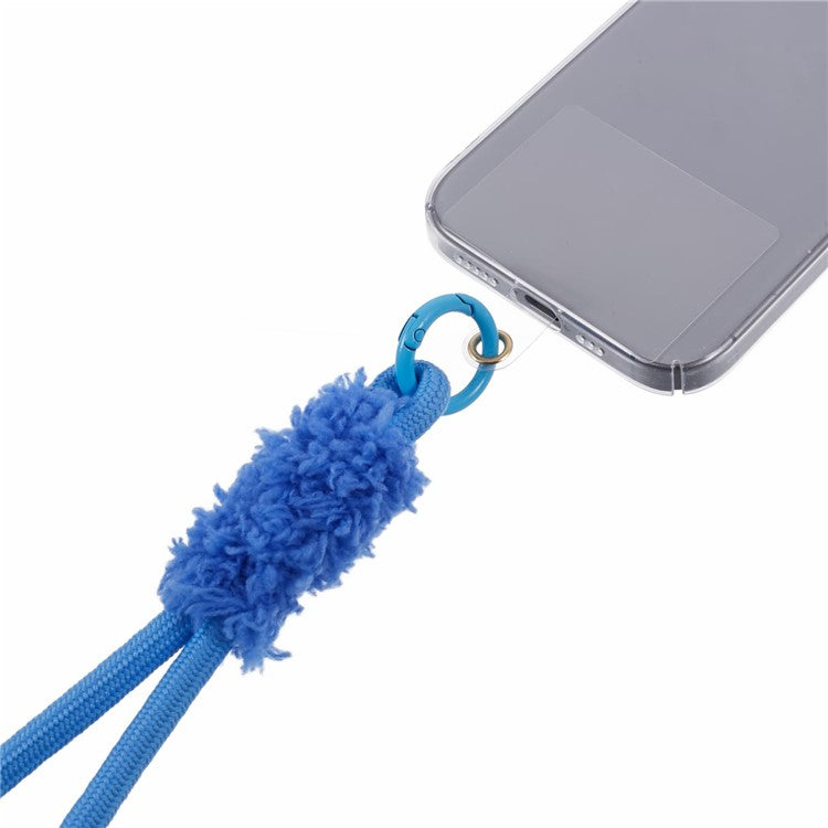 A3 Universal Plush Lanyard Hand Wrist Strap with  for Car Keys Cameras Phone with Tether Tab - Blue