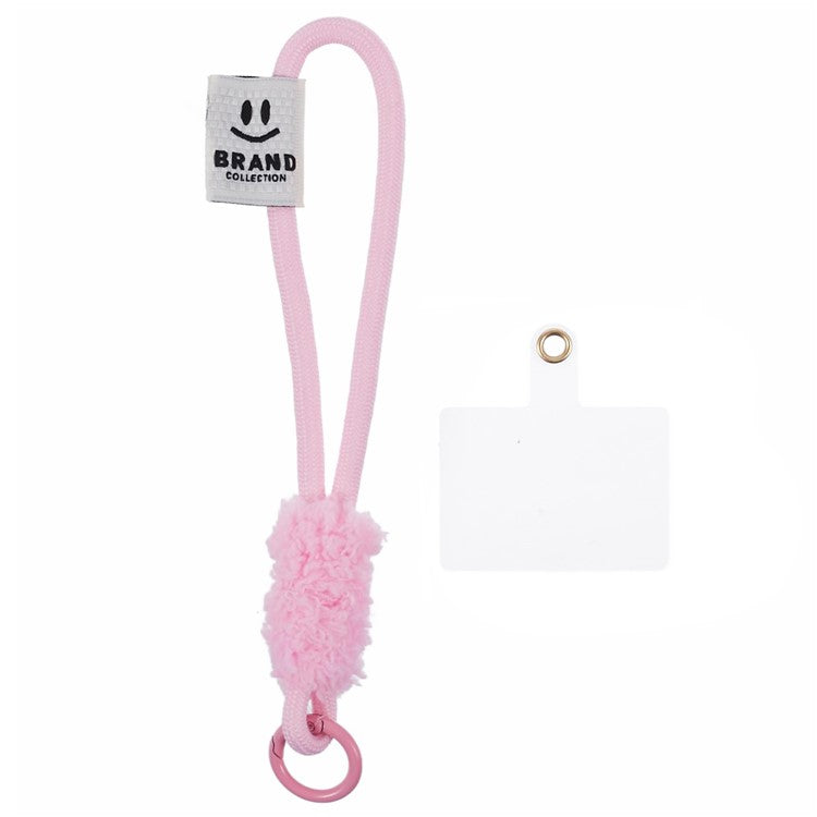 A3 Universal Plush Lanyard Hand Wrist Strap with  for Car Keys Cameras Phone with Tether Tab - Pink