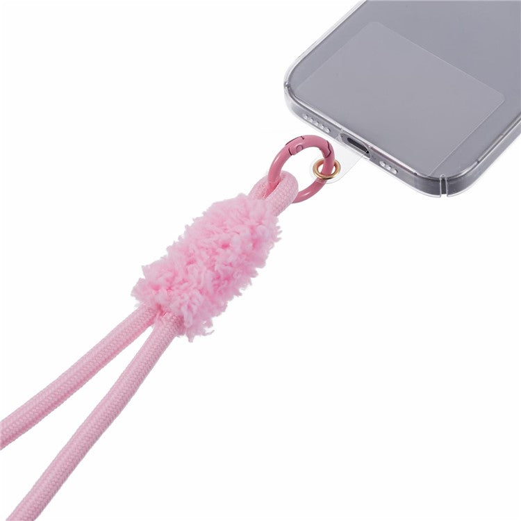 A3 Universal Plush Lanyard Hand Wrist Strap with  for Car Keys Cameras Phone with Tether Tab - Pink