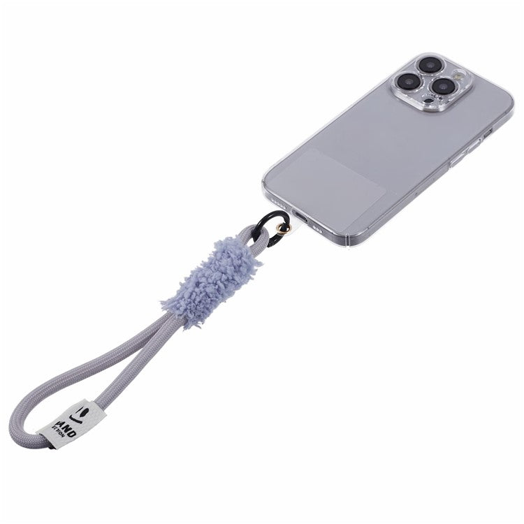 A3 Universal Plush Lanyard Hand Wrist Strap with  for Car Keys Cameras Phone with Tether Tab - Grey