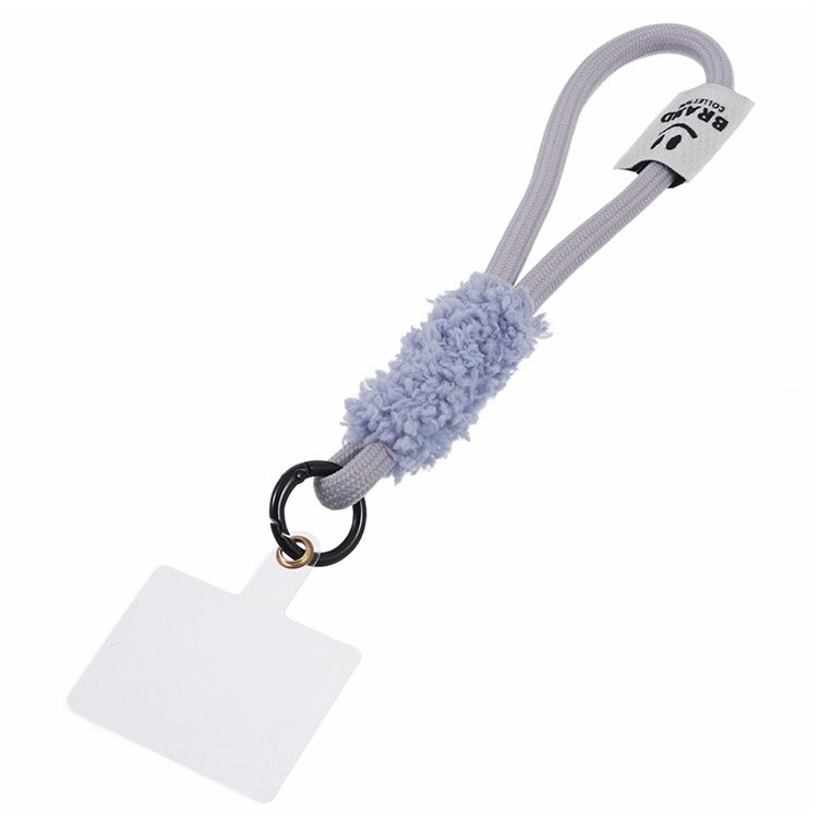 A3 Universal Plush Lanyard Hand Wrist Strap with  for Car Keys Cameras Phone with Tether Tab - Grey