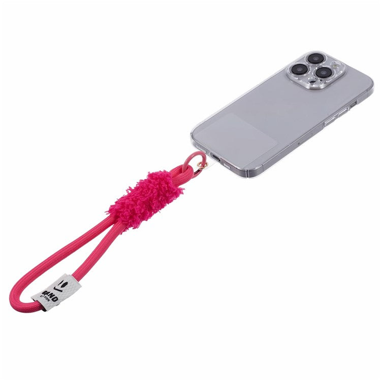 A3 Universal Plush Lanyard Hand Wrist Strap with  for Car Keys Cameras Phone with Tether Tab - Red