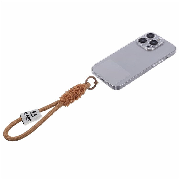 A3 Universal Plush Lanyard Hand Wrist Strap with  for Car Keys Cameras Phone with Tether Tab - Brown