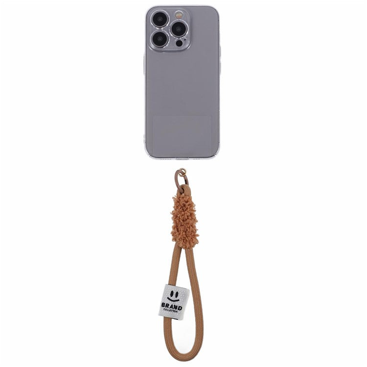 A3 Universal Plush Lanyard Hand Wrist Strap with  for Car Keys Cameras Phone with Tether Tab - Brown