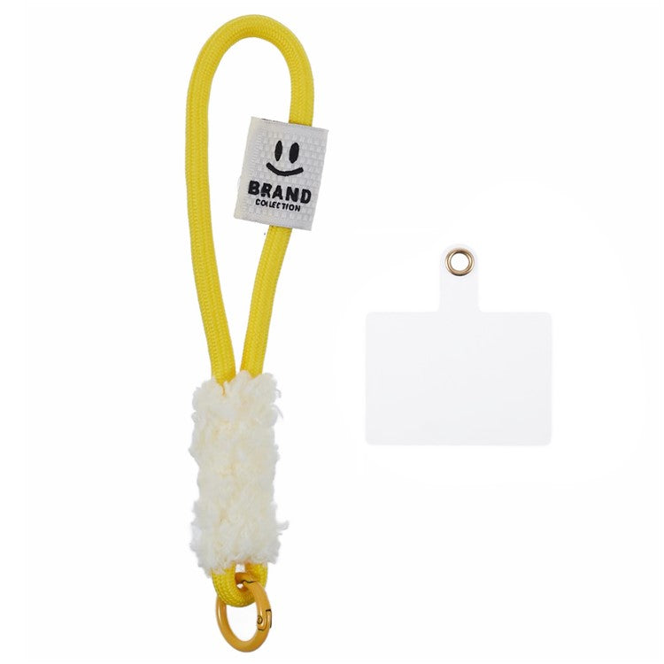 A3 Universal Plush Lanyard Hand Wrist Strap with  for Car Keys Cameras Phone with Tether Tab - Yellow