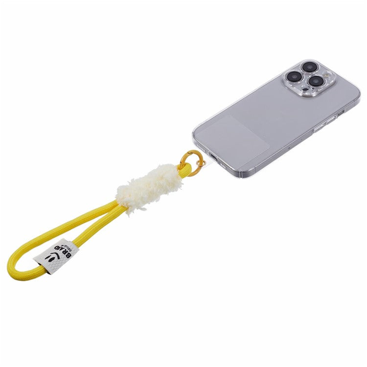 A3 Universal Plush Lanyard Hand Wrist Strap with  for Car Keys Cameras Phone with Tether Tab - Yellow