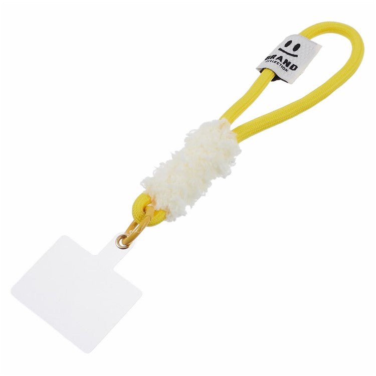 A3 Universal Plush Lanyard Hand Wrist Strap with  for Car Keys Cameras Phone with Tether Tab - Yellow